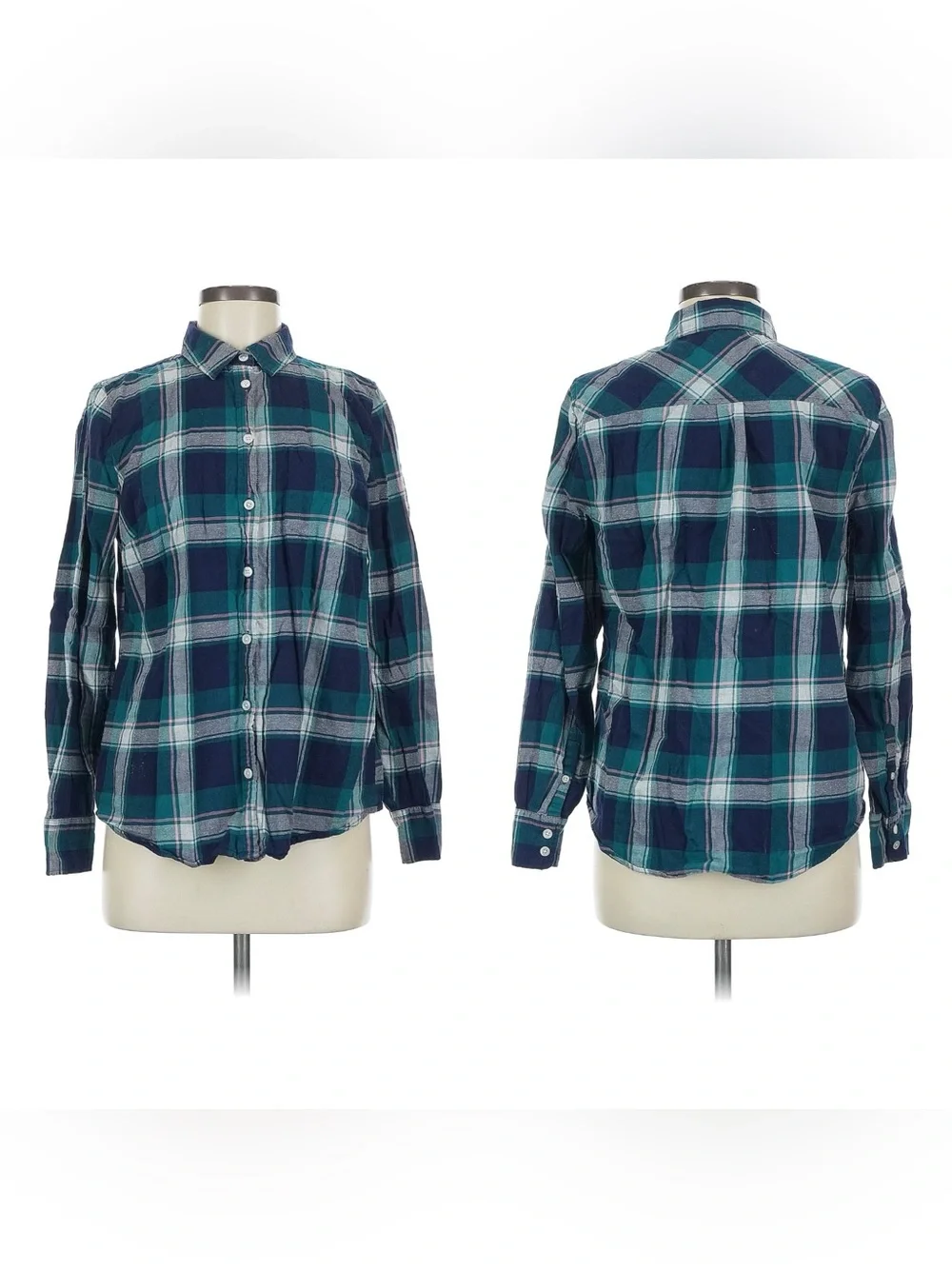 J. Crew Blue Green Plaid Button-Down Shirt